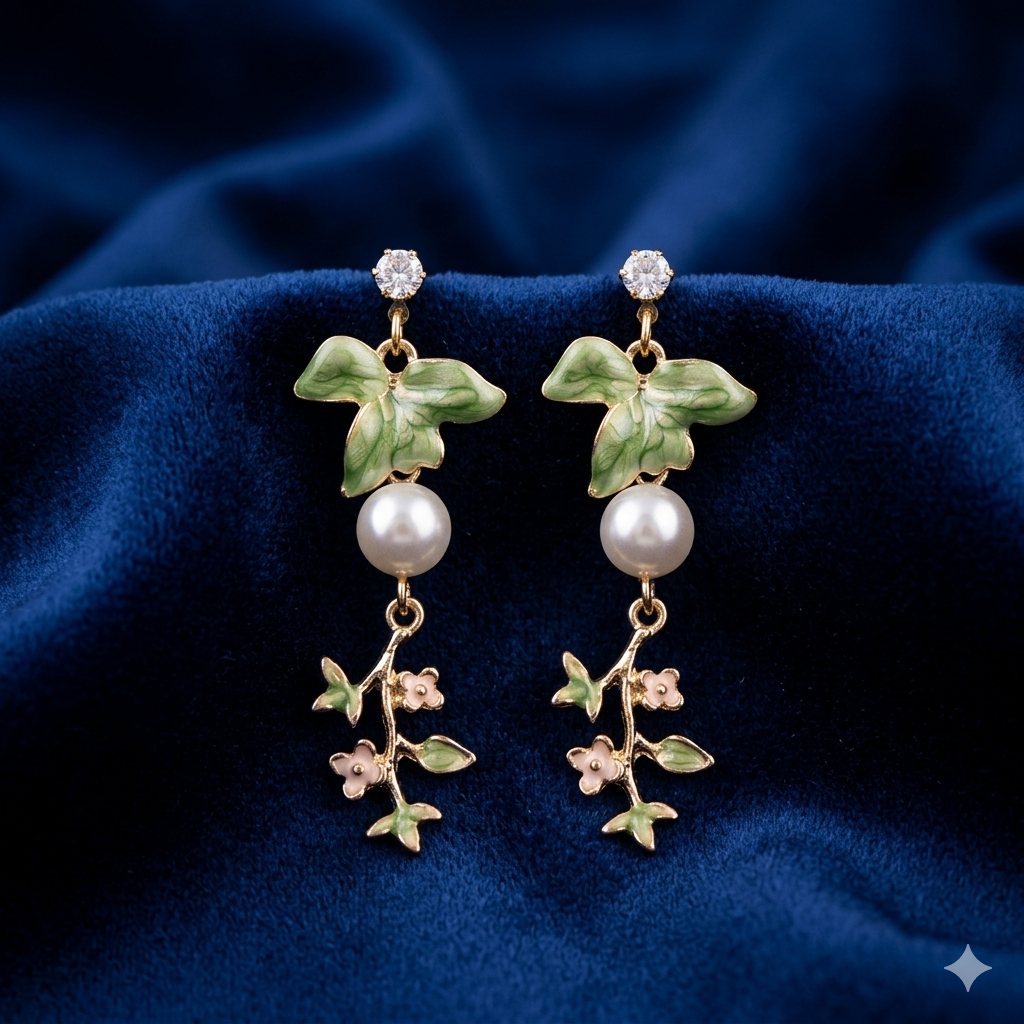 Bloom & Pearl Vine Earrings - BKEN08