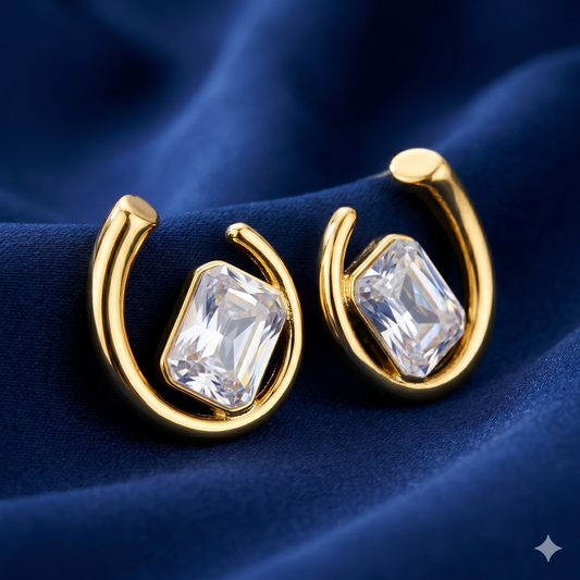Crystal Curve Earrings - BWAT07