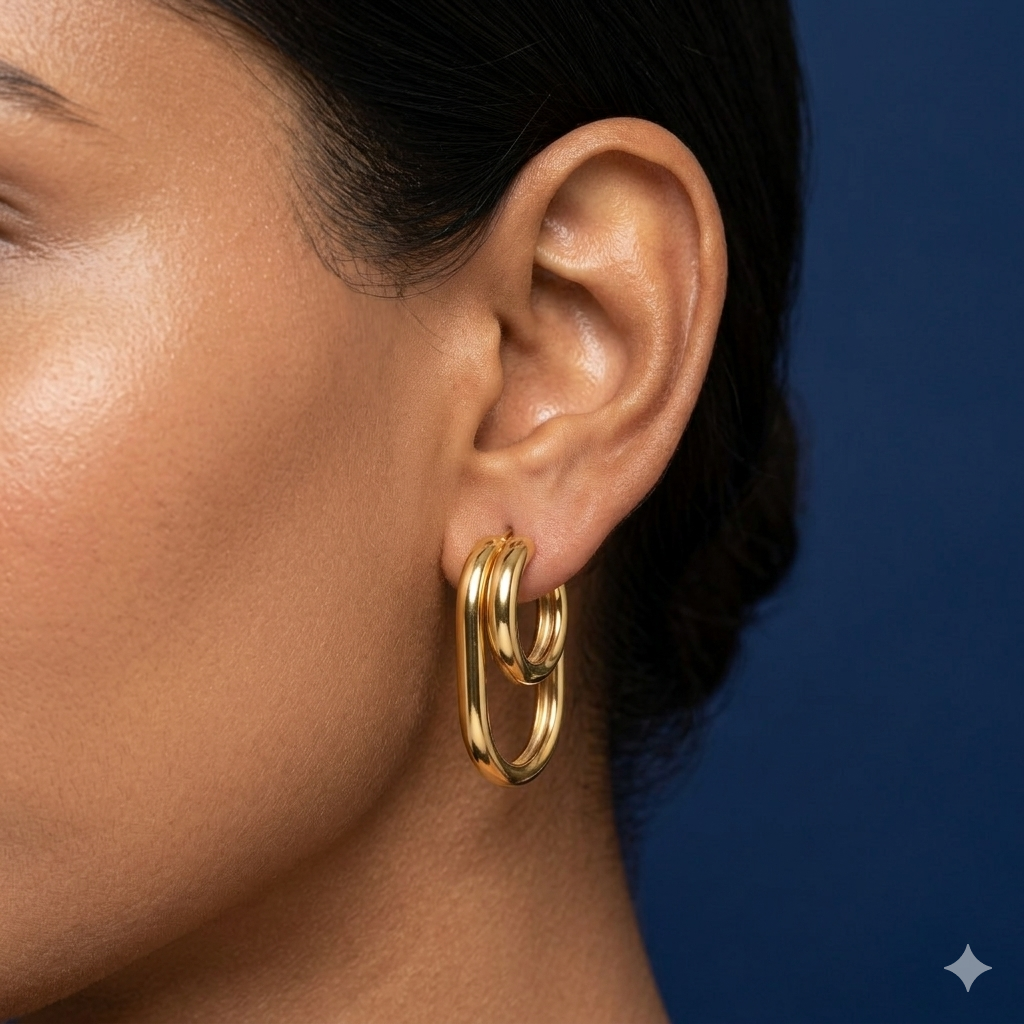 Twin Ring Statement Hoops - BWAT18