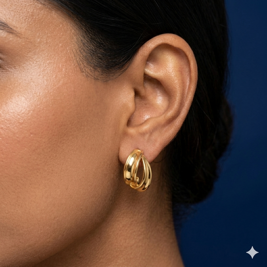 Golden Duo Hoop Earrings - BWAT29