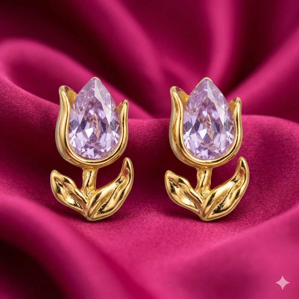 Blush Tulip Sparkle Earrings - BWSS06