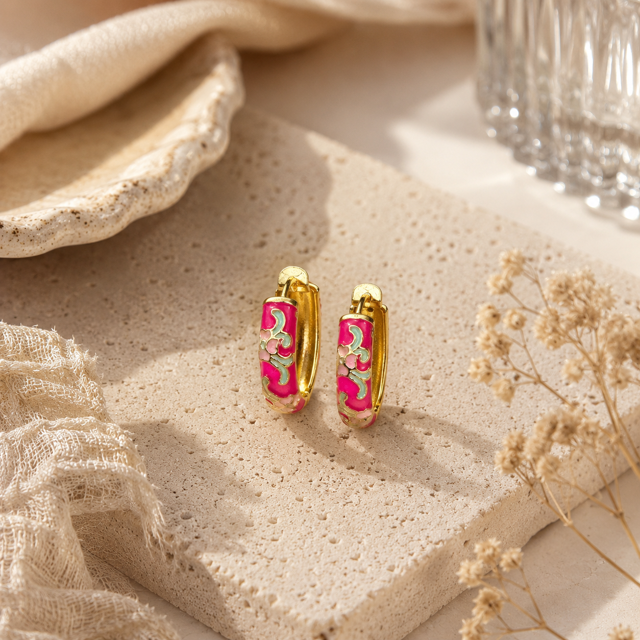 Sakura Bloom Hoops