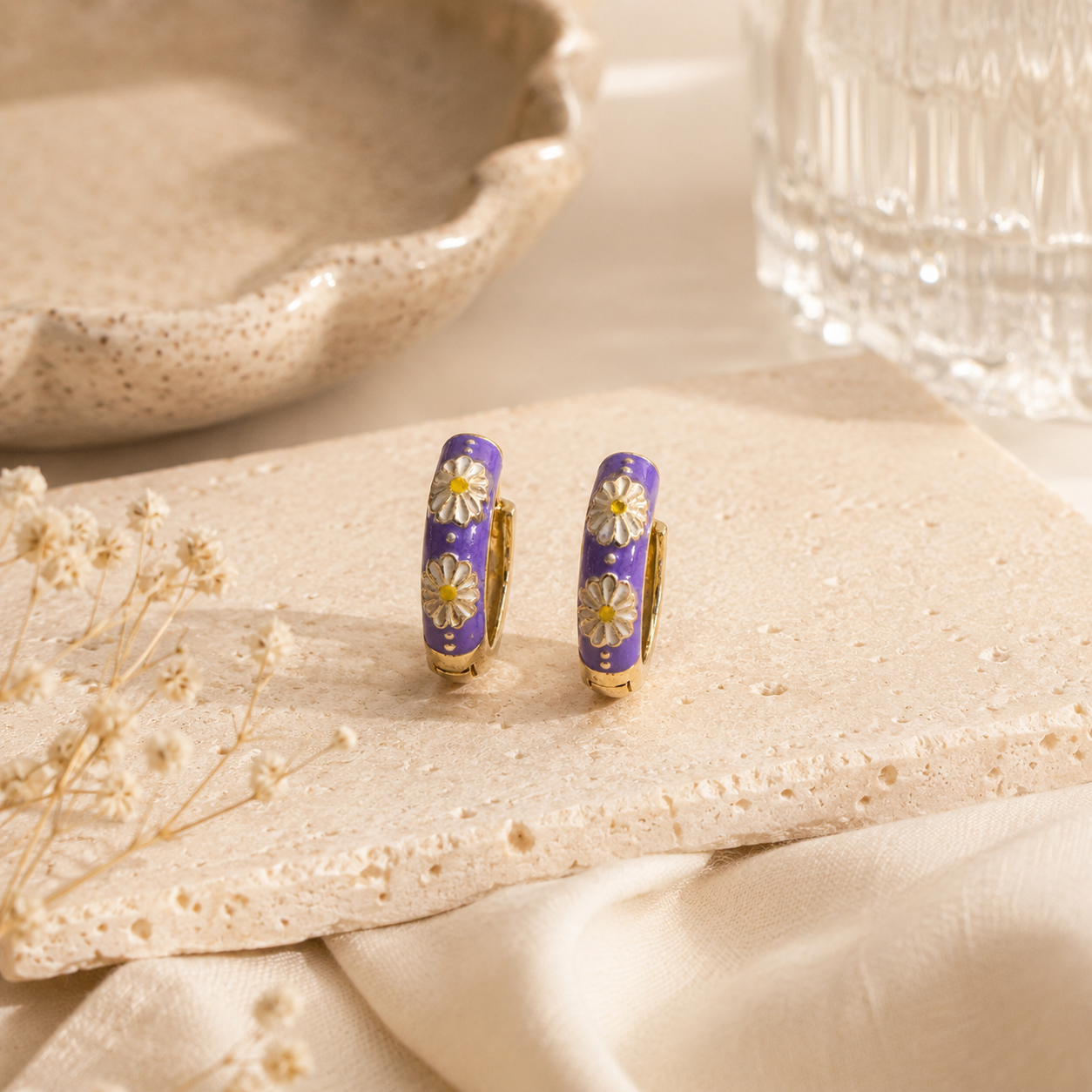 Lilac Bloom Hoops