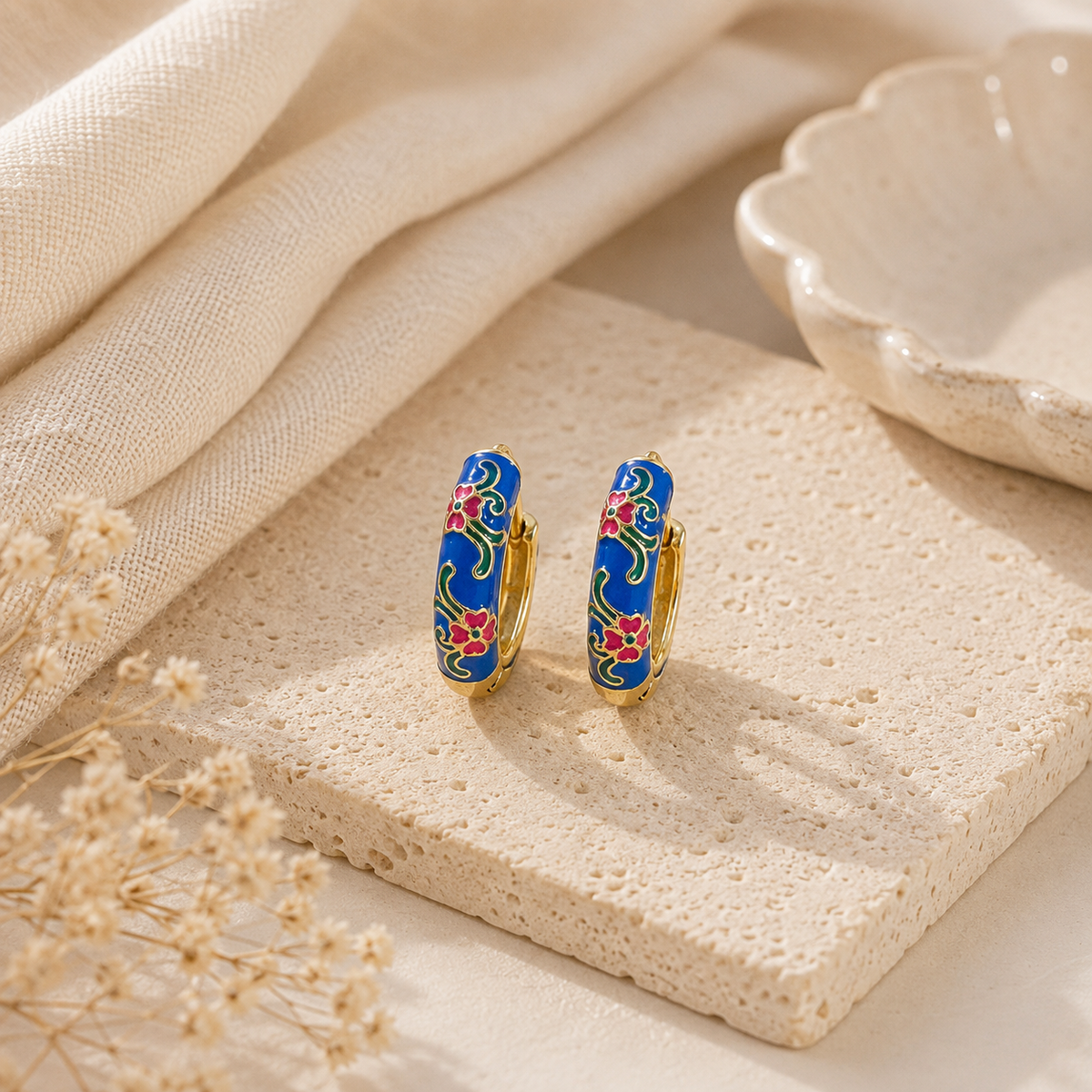 Bluebell Enamel Hoops