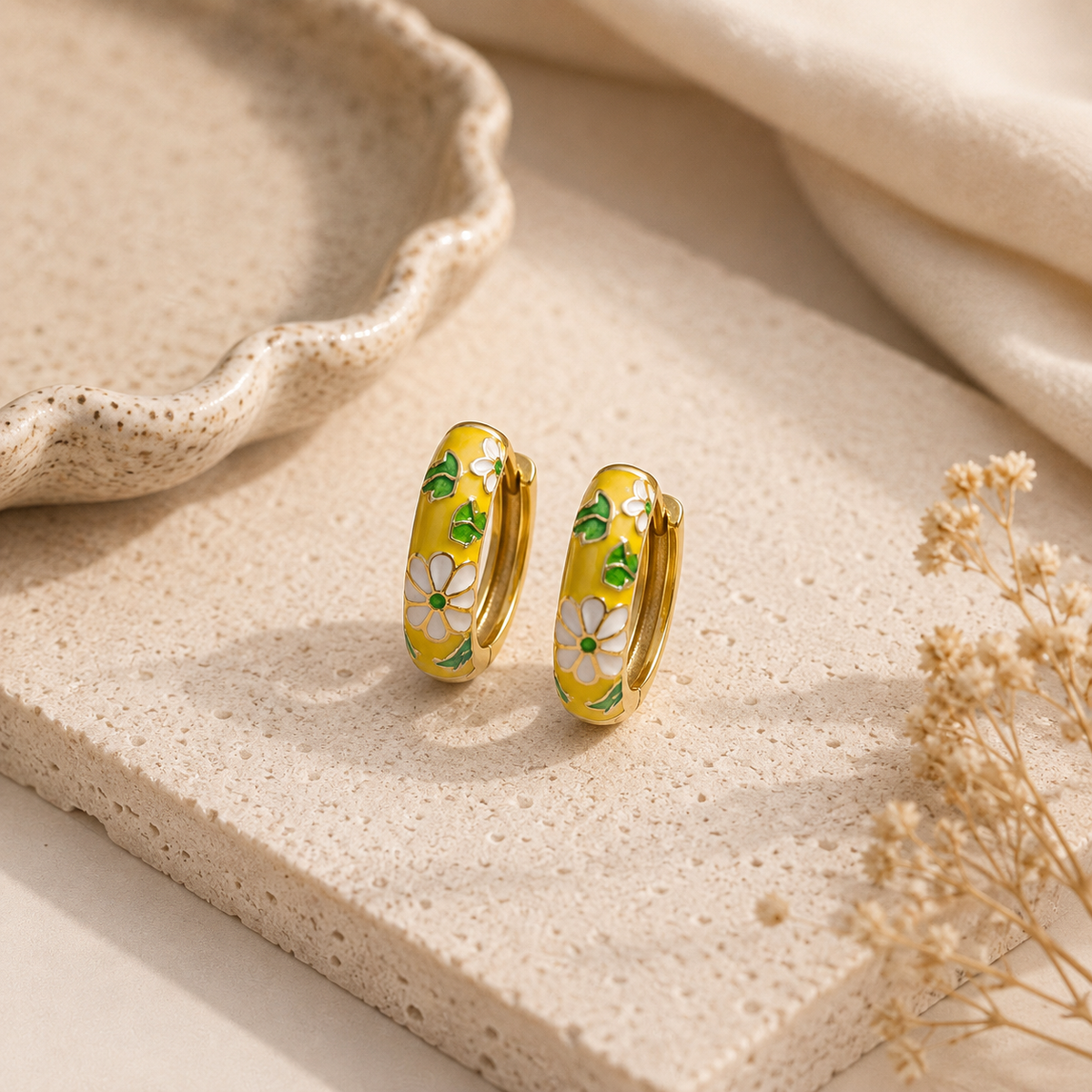 Daisy Bloom Hoops