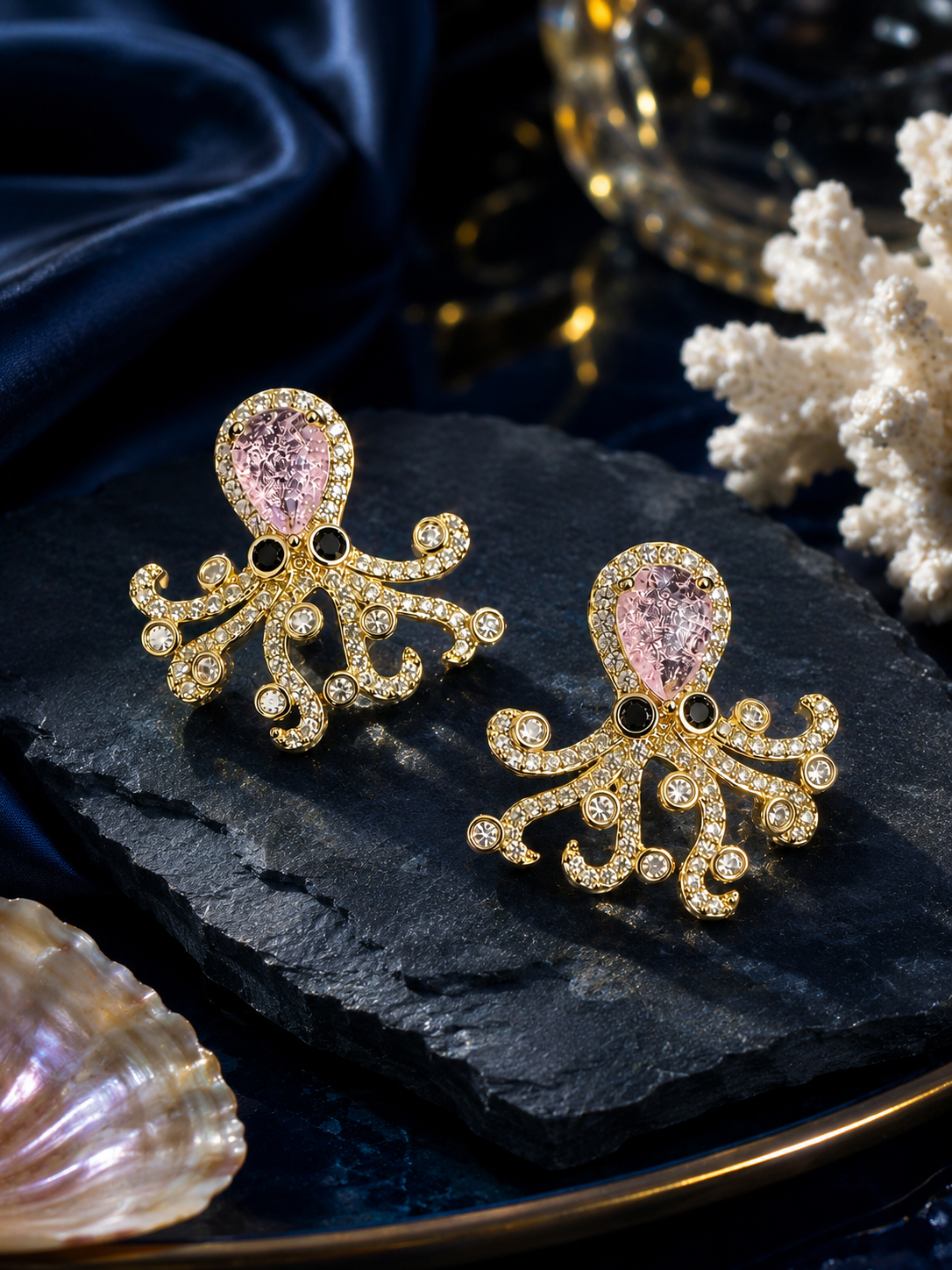 Blush Pearl Octopus Earrings