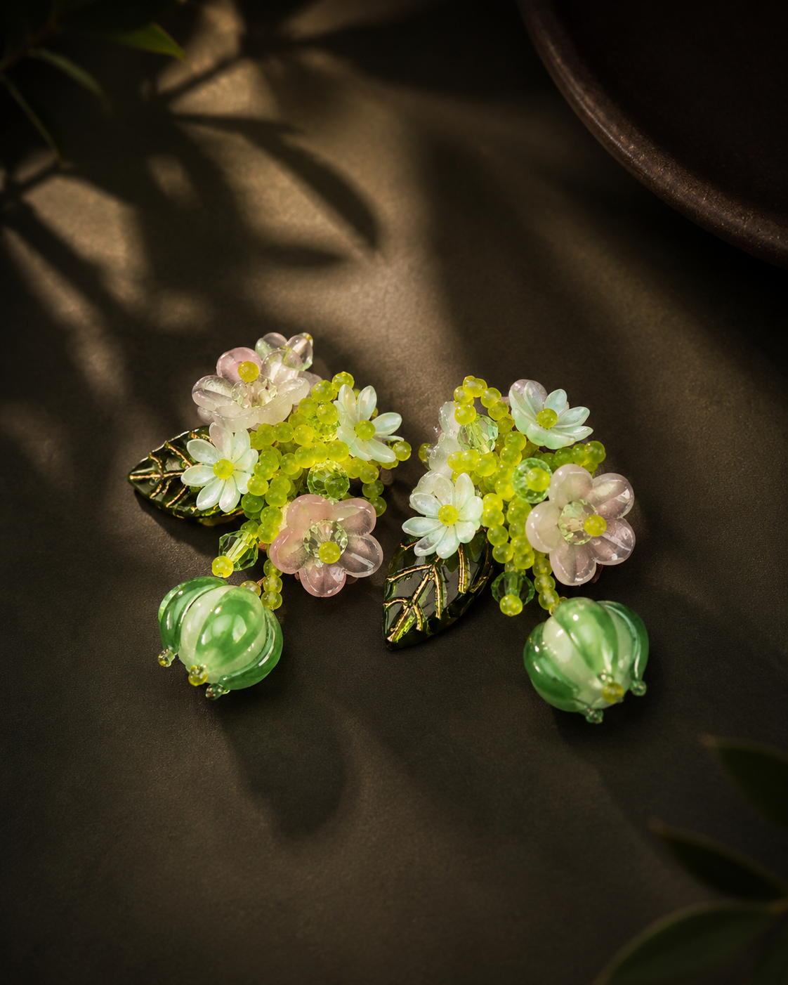 Lime Blossom Garden Earrings