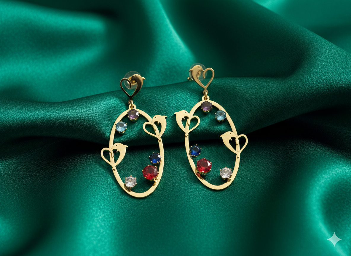 Dolphin Heart Earrings - BKAT03