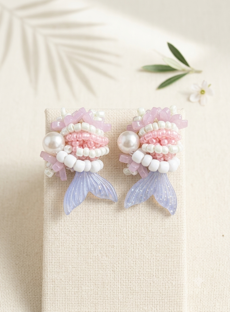 Blush Mermaid Earrings - SFBD09