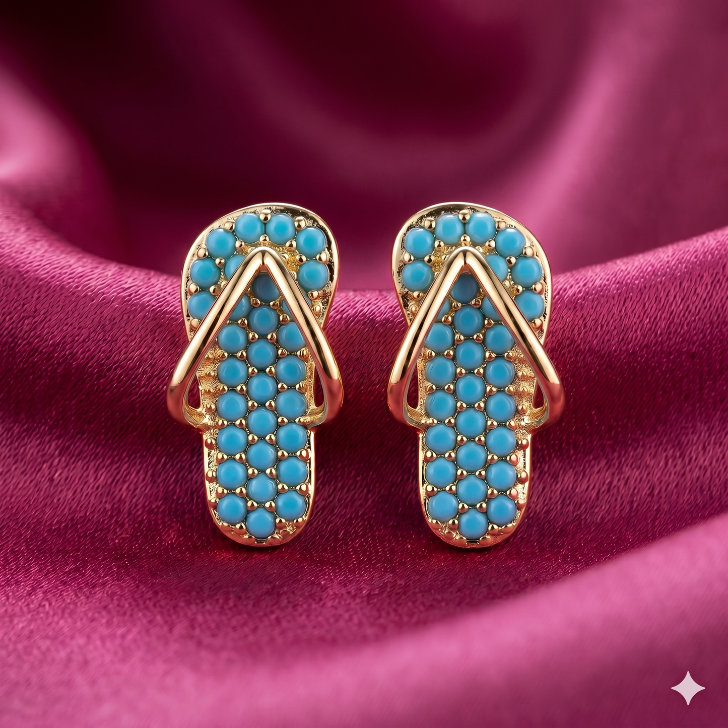 Beach Bliss Flip Flop Earrings - Turquoise Blue