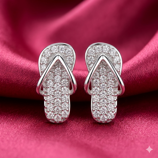 Beach Bliss Flip Flop Earrings - Classic White