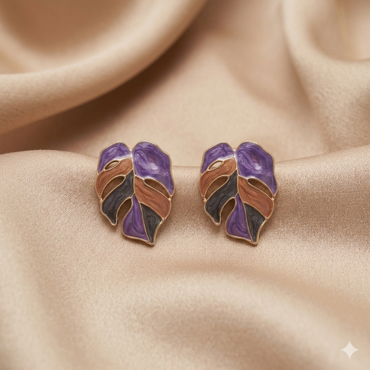 Mystic Monstera Statement Studs - MN19