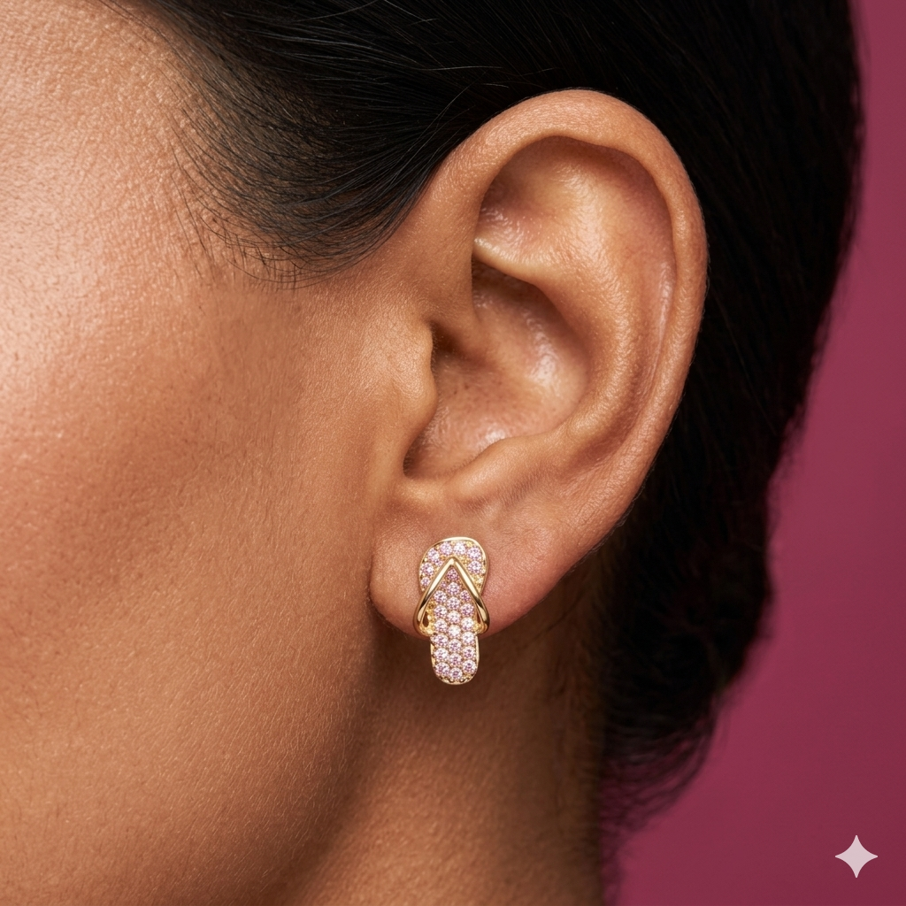 Beach Bliss Flip Flop Earrings - Blush Pink