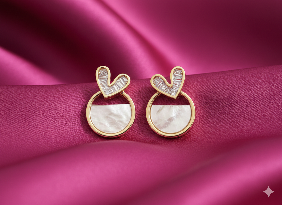 Heart Charm Earrings - KN09