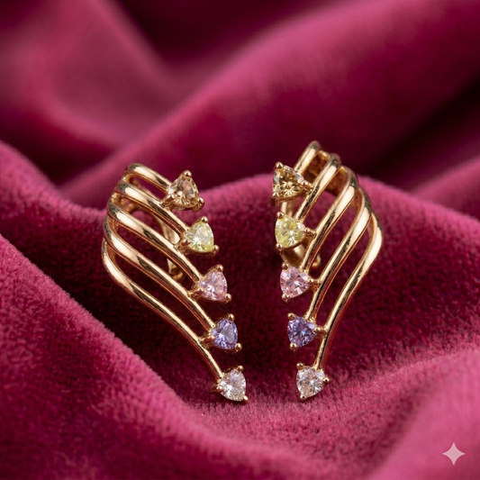 Rainbow Heart Luxe Earrings - SFAT12