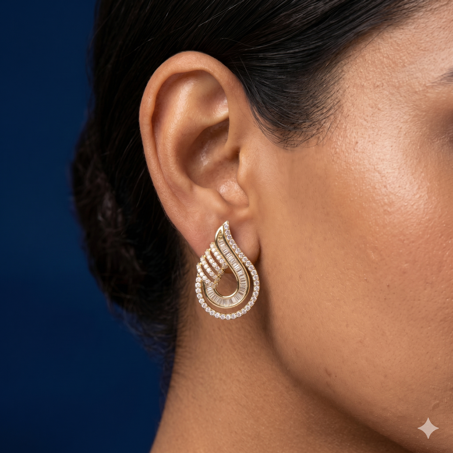 Golden Cascade Drop Earrings - SFPW11