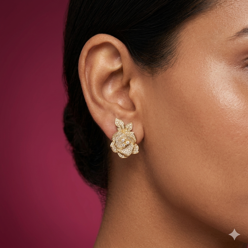 Golden Rose Luxe Studs - SFPW17