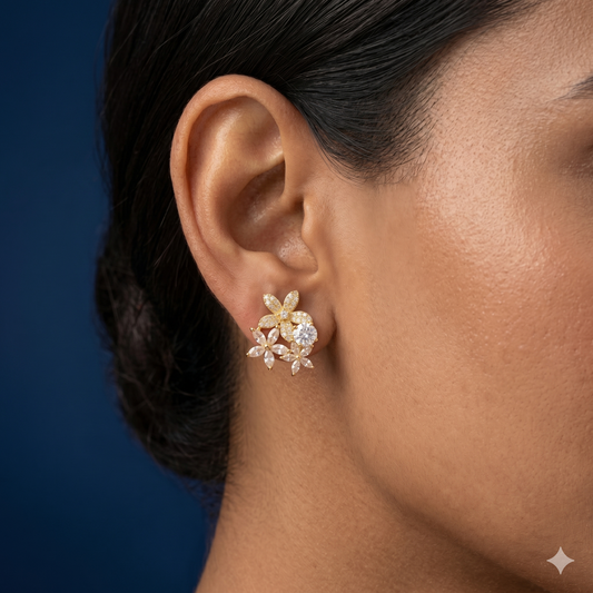 Golden Blossom Spark Studs - SFPW22