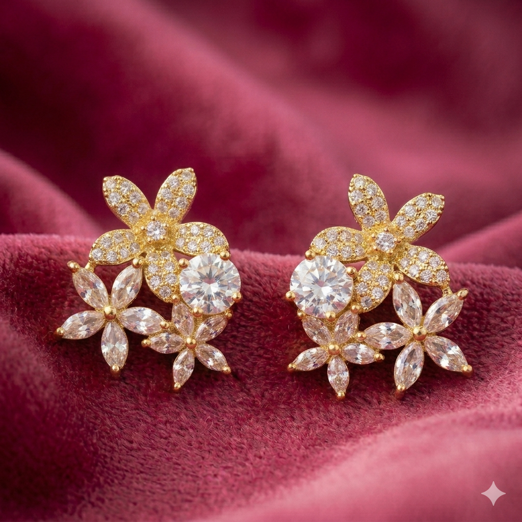 Golden Blossom Spark Studs - SFPW22