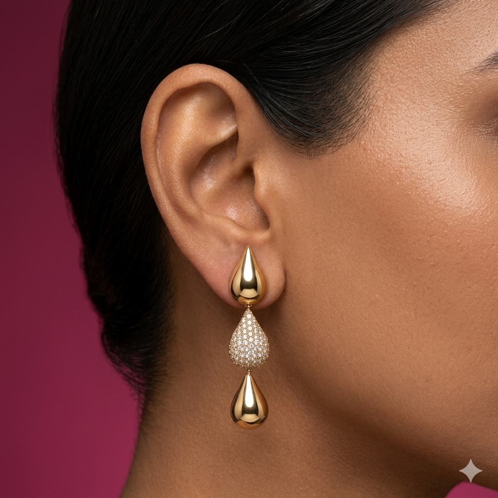 Regal Glow Drop Earrings - SPFW34