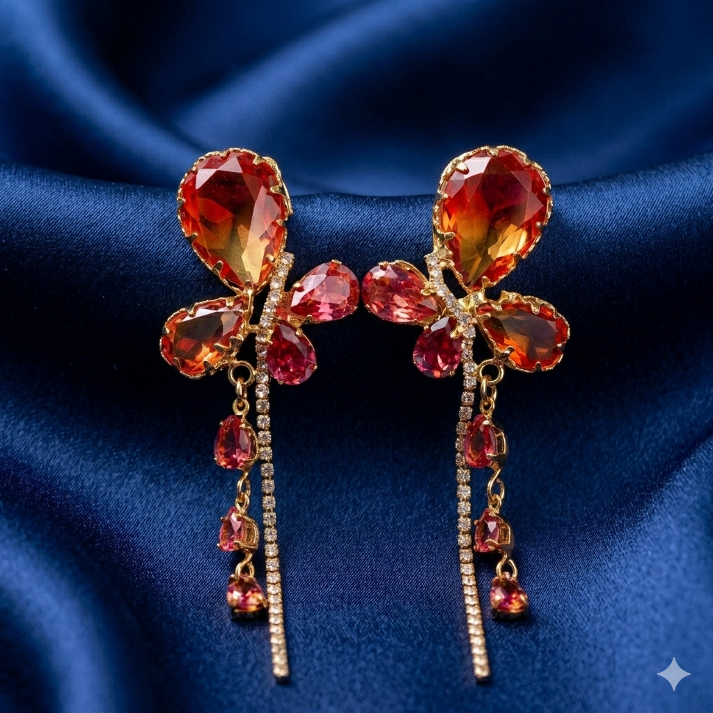 Ruby Bloom Cascade Earrings - SFSS02