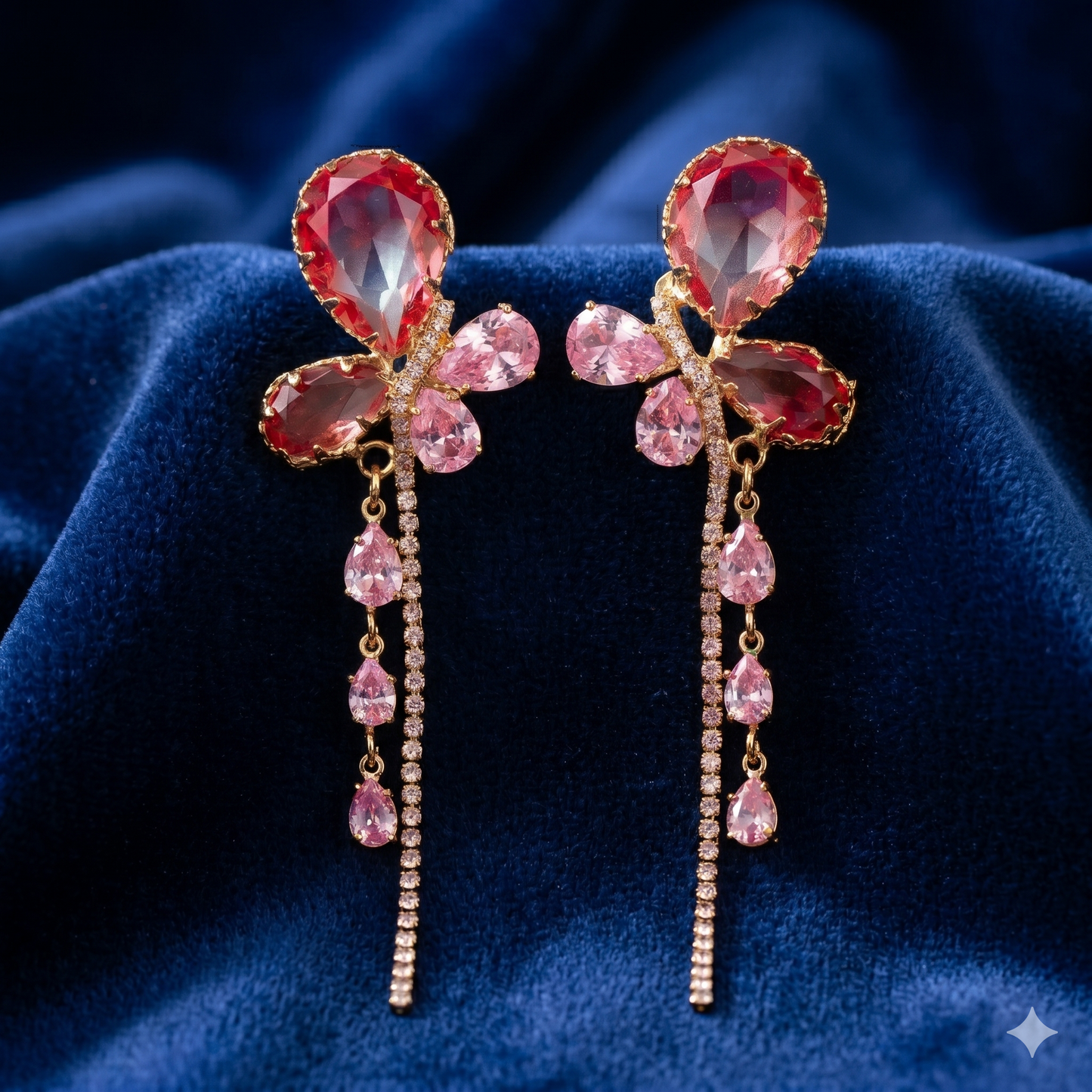 Pink Bloom Cascade Earrings - SFSS02.1