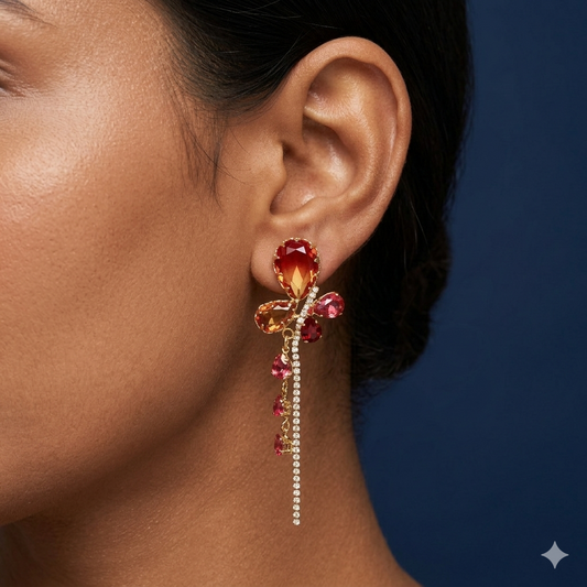 Ruby Bloom Cascade Earrings - SFSS02