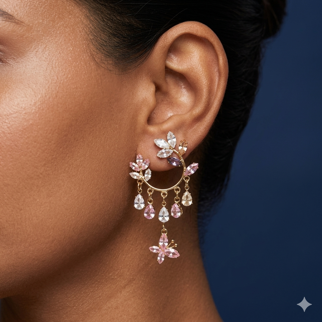 Ethereal Bloom Drop Earrings - SFSS03
