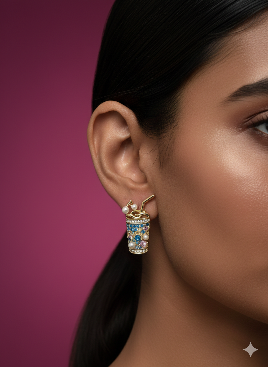 Sparkle Sip Statement Earrings - SFSS14.1