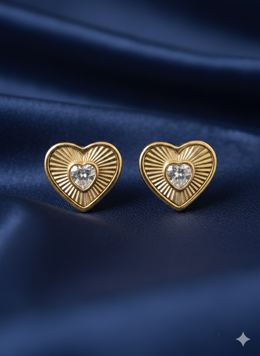 Radiant Heart Anti Tarnish Stud  - BKAT09