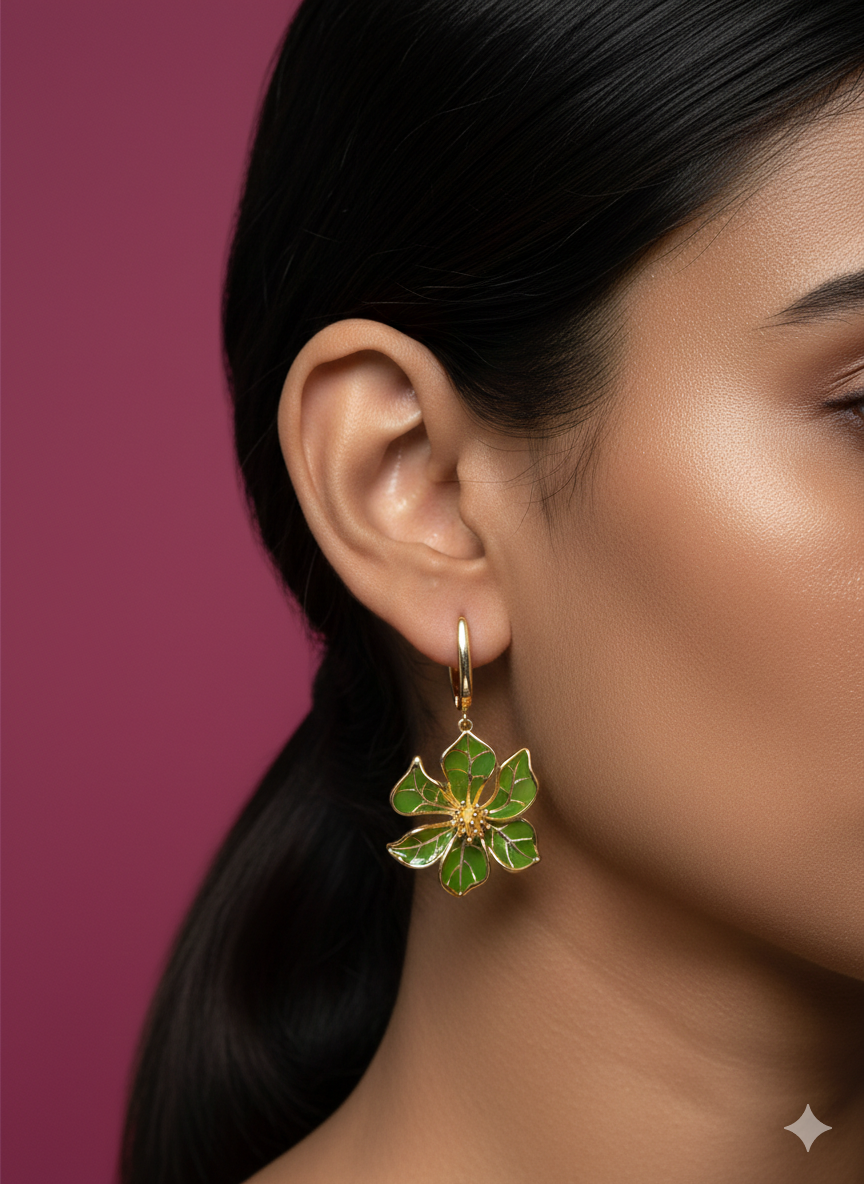 Green Flower Hoop - BWAT26