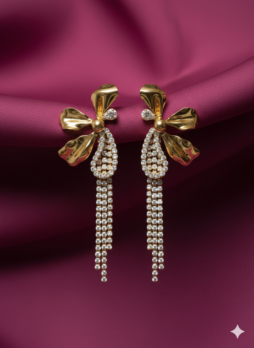 Golden Bow Crystal Drop - SFAT09