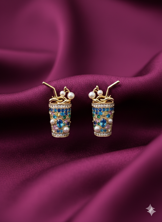 Sparkle Sip Statement Earrings - SFSS14.1