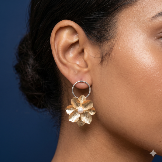 Rosette Hoop Earrings - TY10
